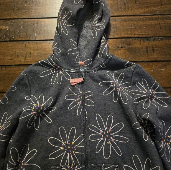 Cat & Jack Girls Hoodie/Sweatshirt  Front Zip Size Small (6/6X) - Picture 2 of 5